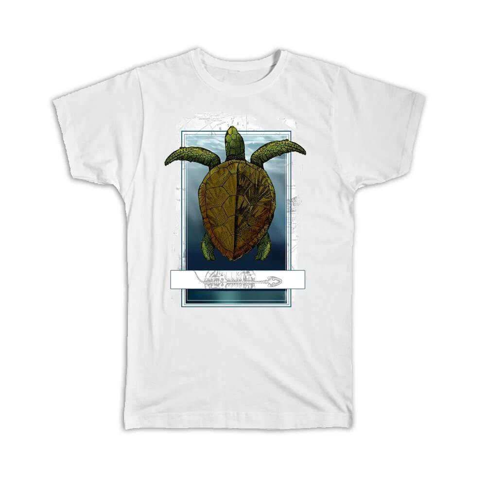 Gift T-Shirt : Sea Turtle Maritime Vintage Map Life Marine World Underwater S