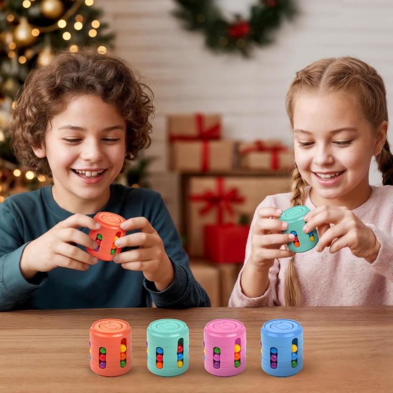 Rotating Fidget Toys Magic Bean Puzzle Cube Fidget Spinners Classroom Prizes Goodie Bag Stuffers Birthday Party Favors For Kids