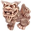 Okinawa Souvenir Shisa Figurine Mini Entryway Curry Shisa (Brown/Seat)