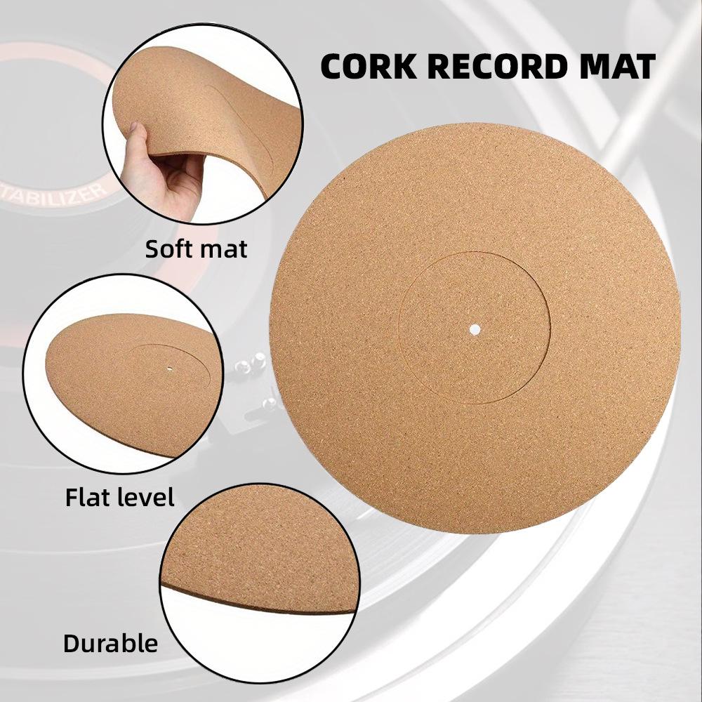 12-Inch Shock Absorbing Cork Turntable Mat for Vinyl Record Player