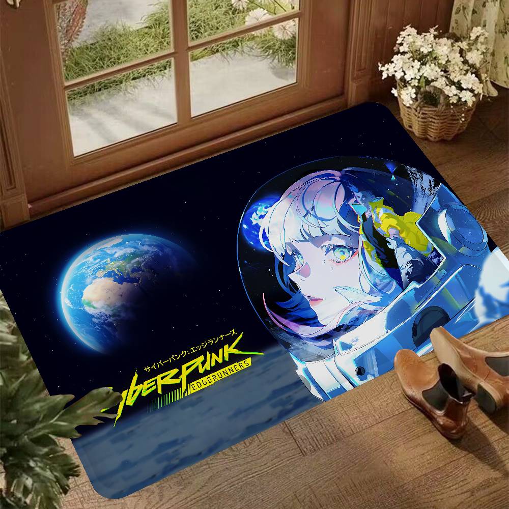 

Cyberpunk Edgerunners Anime Hallway Carpet Washable Non-Slip Living Room Sofa Chairs Area Mat Kitchen Doormat Area Rug 40cm x 60cm