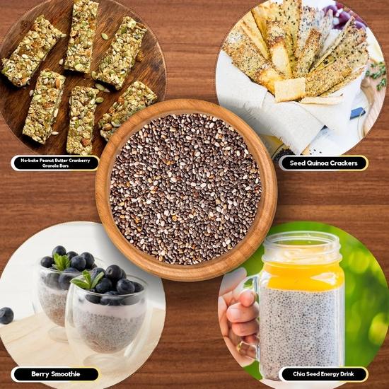 Organic Zing Chia Seeds - Plant-Based Omegas 3 and Protein, Perfect for Smoothies, Salads and Chia Puddings (454g(Pack of 1))