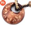 Hi DIY Wood Bohemia Folk-custom Long Section Wooden Round Sweater Necklace Accessories Necklace