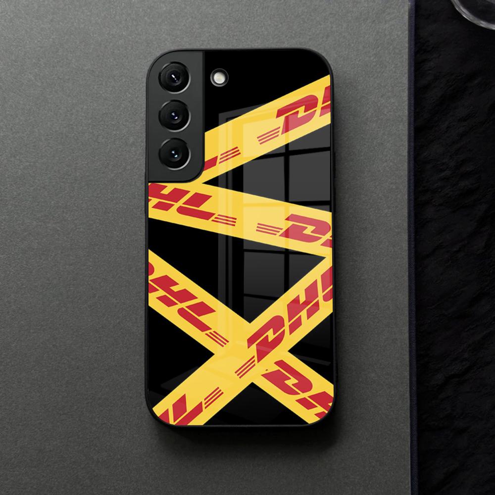 Simple Dhl Express Label Phone Case Glass For Samsung Galaxy S21 S25 S22 S20 S24 S23 Ultra Fe Plus A16 A34 A54 A24 Coque