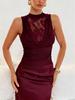 2026 European Fashion Sleeveless Halter Lace Slim Vest Women's Tank Top