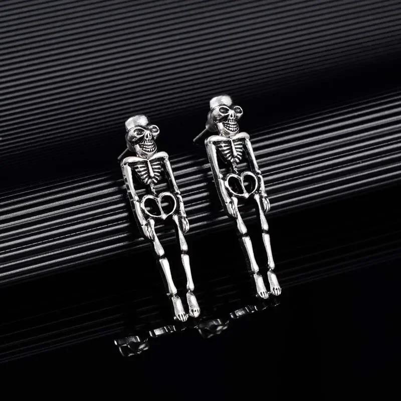 New Halloween Skull Skeleton Drop Earrings for Women Fashion Punk Charm Ghost Spider Web Dangle Earrings Jewelry Gift