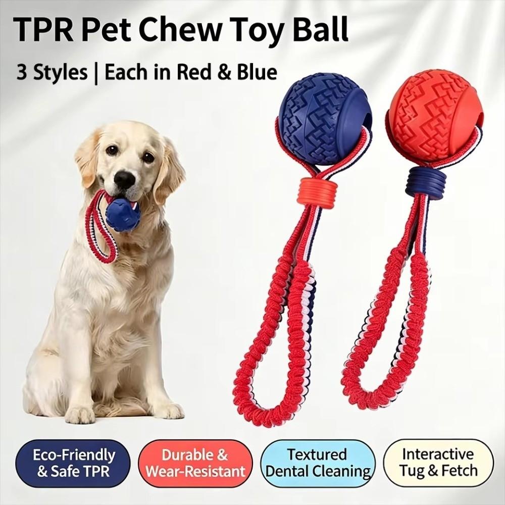 Teeth Cleaning Knot Cotton Rope Dog Toy TPR Dog Training Ball  for Small Medium Large Dog