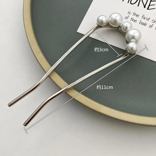 Elegance Women Bowknot U Shape Rhinestone Hairpins Metal Hair Sticks Hairclip Bridal Wedding Banquet Hair Accessories Headwear