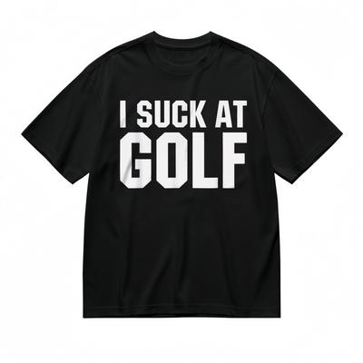 Men's T-shirt With I Suck At Golf Graphic Unisex Black 100% Cotton Tops Summer