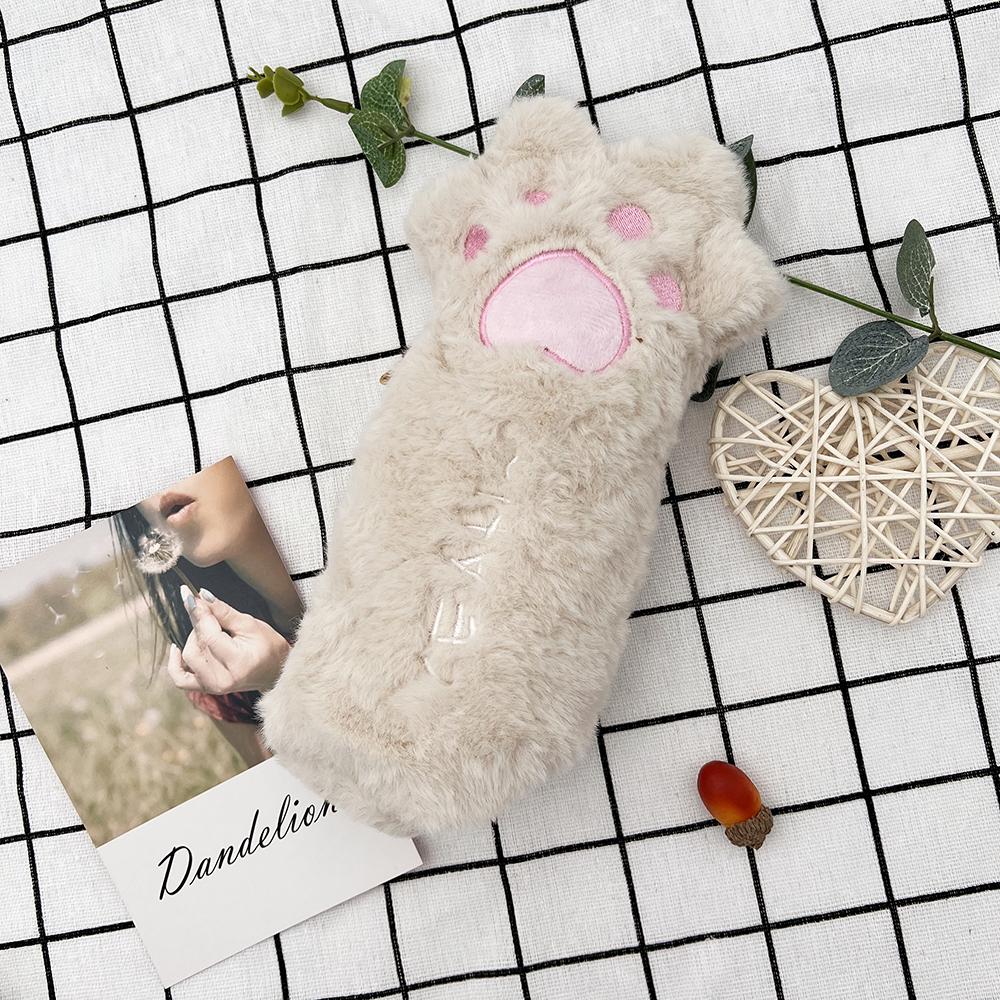 

1 шт. кавайный милый мультяшный кошачий лапа ручка карандаш сумка школьные канцелярские принадлежности косметика косметичка чехол бежевый