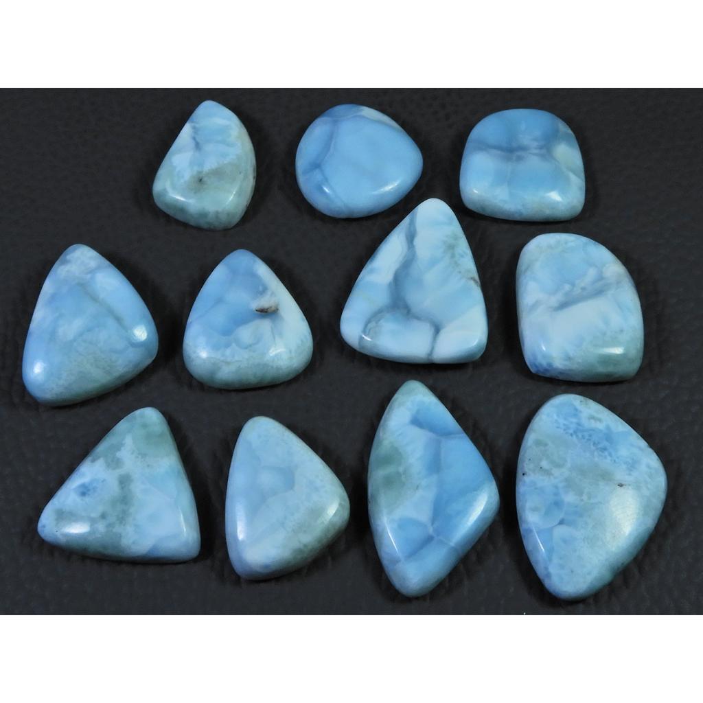 239Cts. Natural Larimar Pectolite Fancy Cabochon Loose Gemstone 11 Pcs Lot C-851