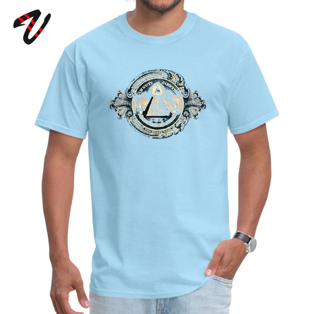 Oberteile Shirt Günstig O-Ausschnitt Individuell Kurzarm Laura Koi Mann T-Shirt Allsehendes Auge Pyramide Dollar Freimaurer Gott Bedrucktes T-Shirt