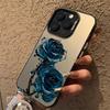 Luxury Ice Blue Rose Electroplate Silver IMD Case For Redmi 12 13C For  Redmi Note 13 12 11 10 Pro Plus 12S 11S Back Cover