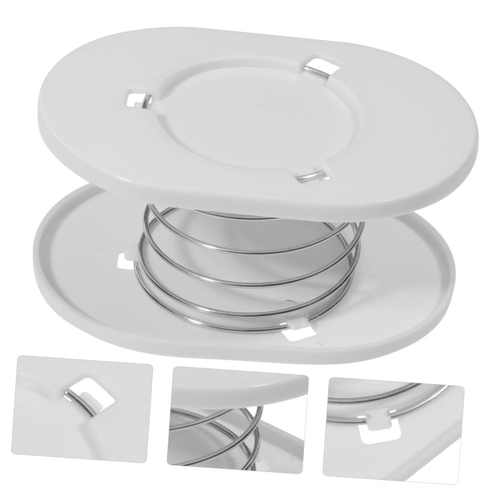 STOBAZA 2-Piece Box Tissue Spring Holder for Kitchen, Metal Spring Support Tissue Bracket, White, PP