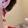 Fashion Jewelry New Year Horse Earrings Drip Oil Hollow Out Good Luck Drop Earrings  Girls