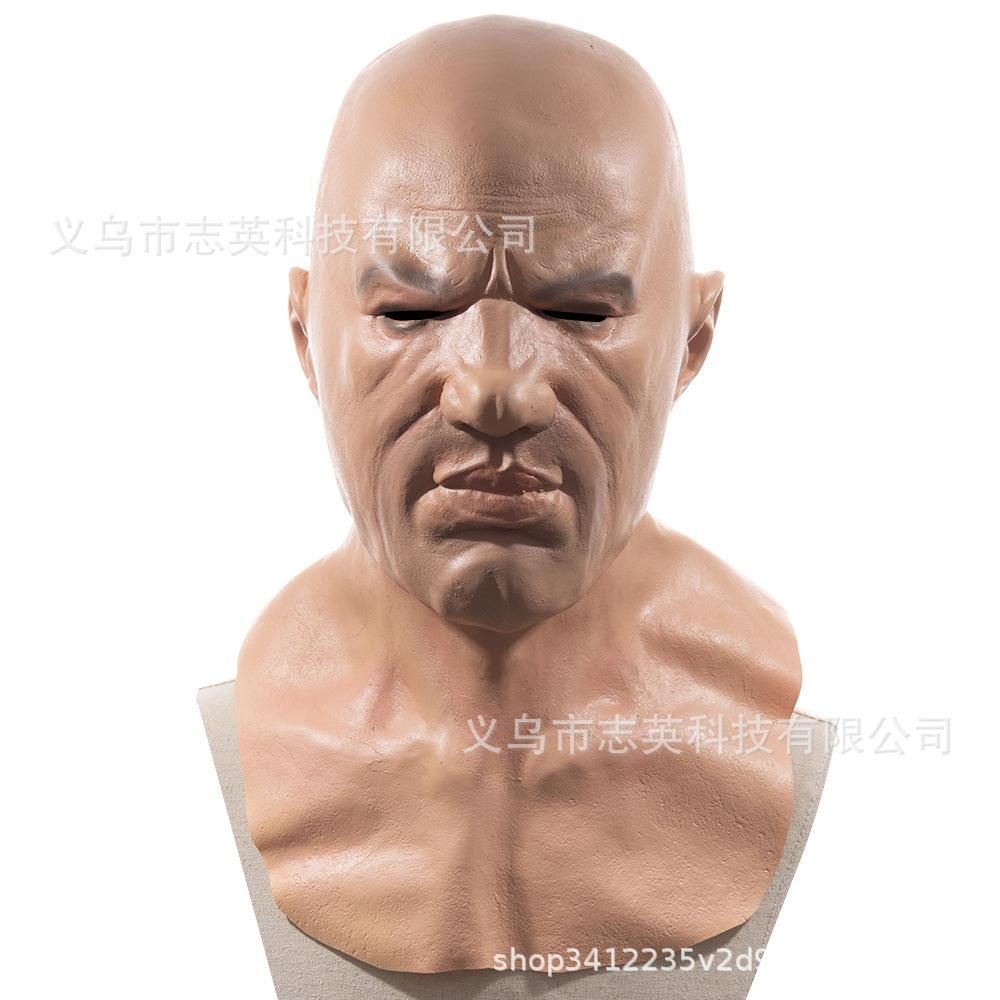 Halloween funny bald guy character mask Beauty Full-Face Mask for Halloween Masquerade Cos Props