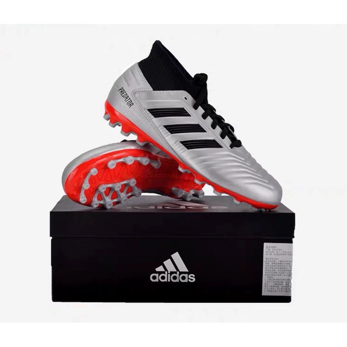 

Adidas 19.3 AG Удобные Прочные Детские Футбольные Бутсы с Низким Верхом Детские Футбольные Бутсы Серебристо-Черные G25798 34