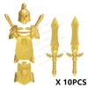 DT017 Chevaliers d'or Médiévaux Soldats en armure lourde Figurines Accessoires Blocs de construction Jouets pour enfants cadeaux
