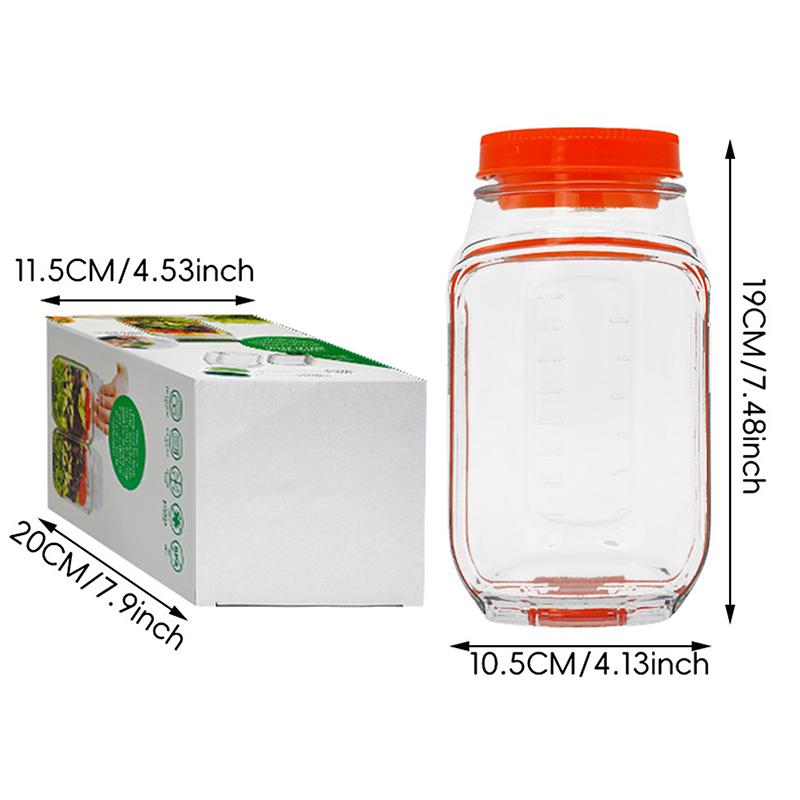 

Plastic Interval Salad Pod Crisper Container Salad Jars Breakfast Fruit Storage Box Reusable