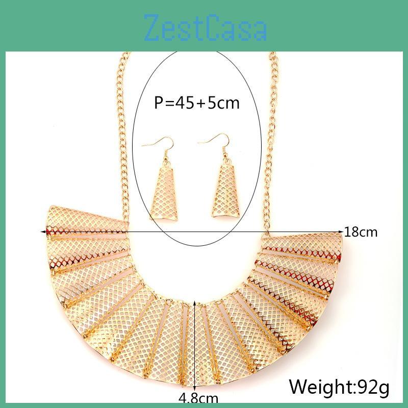 Style Solid Color Alloy Chain Necklace With Hollow Geometric Design Men Women