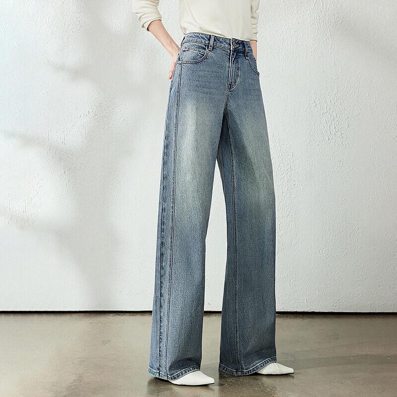 ChuYu Women's Elastic Wide-Leg Jeans