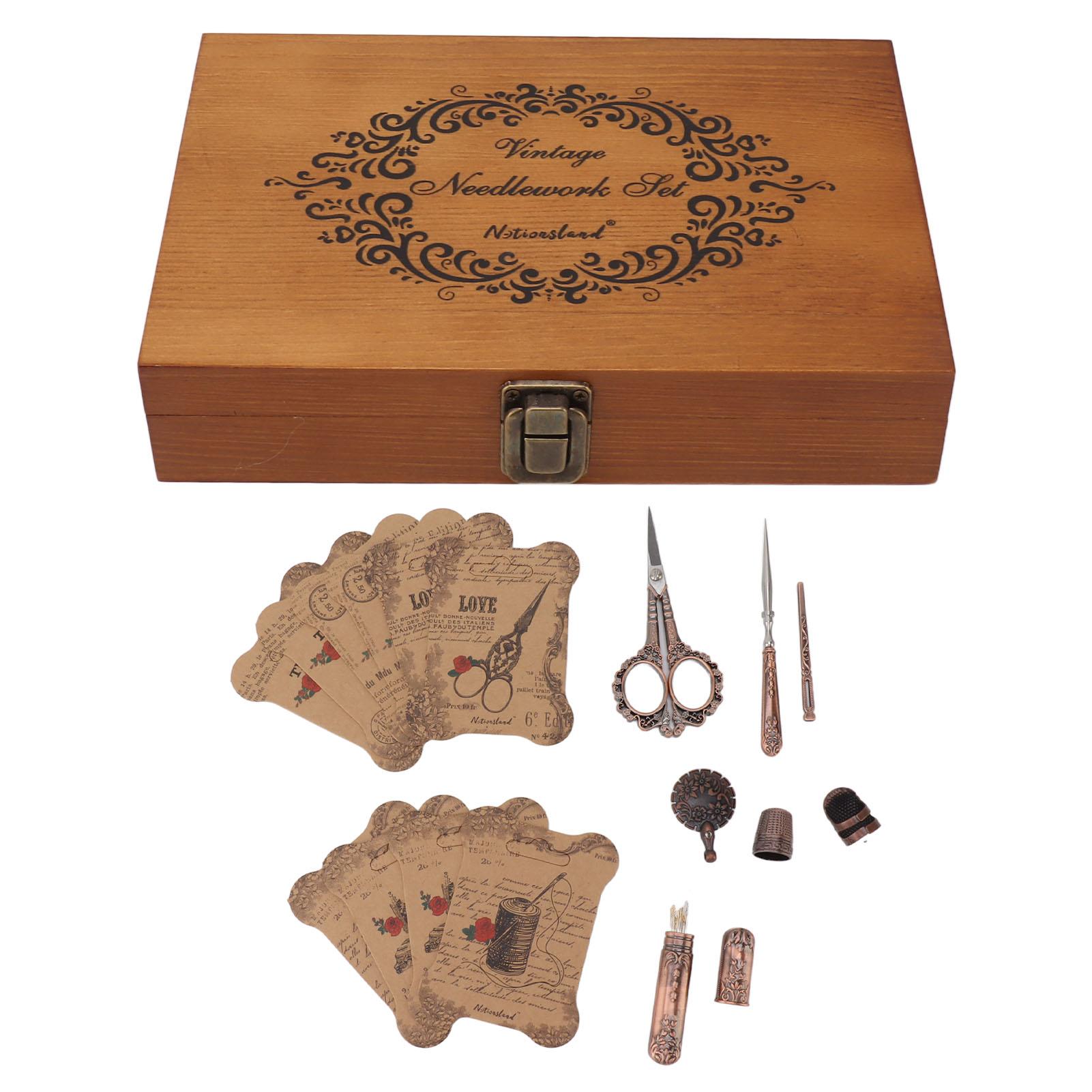 

Набор ножниц для вышивания в европейском стиле из нержавеющей стали, европейский антикварный винтажный швейный набор коричневый