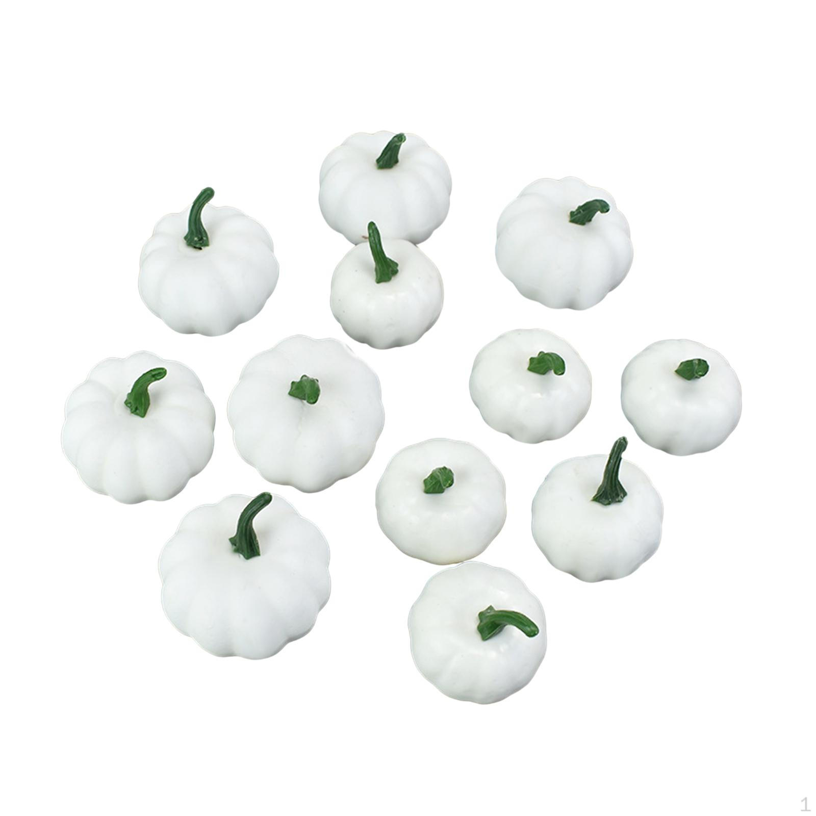 12 Pieces Fake Pumpkins Model Artificial Foam Small for Halloween Mixed 2 Sizes