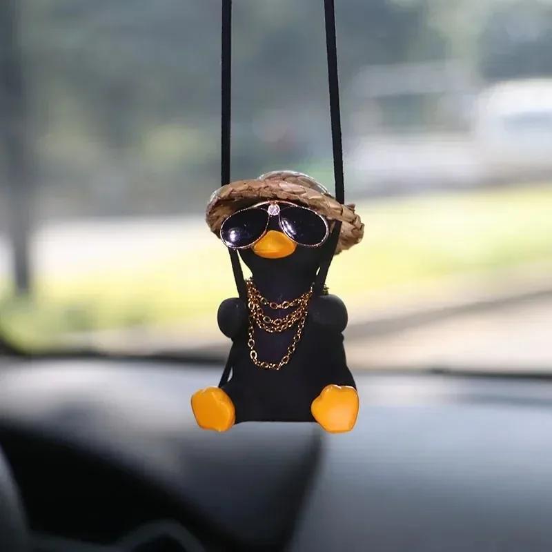 Cute Car Pendant, Rich Duck Animation Swing, Little Duck, Car Rearview Mirror Hanging Decoration