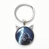 Lone Wolf Cat Ear Time Gem Keychain - Retro Style Unisex Alloy Keyring
