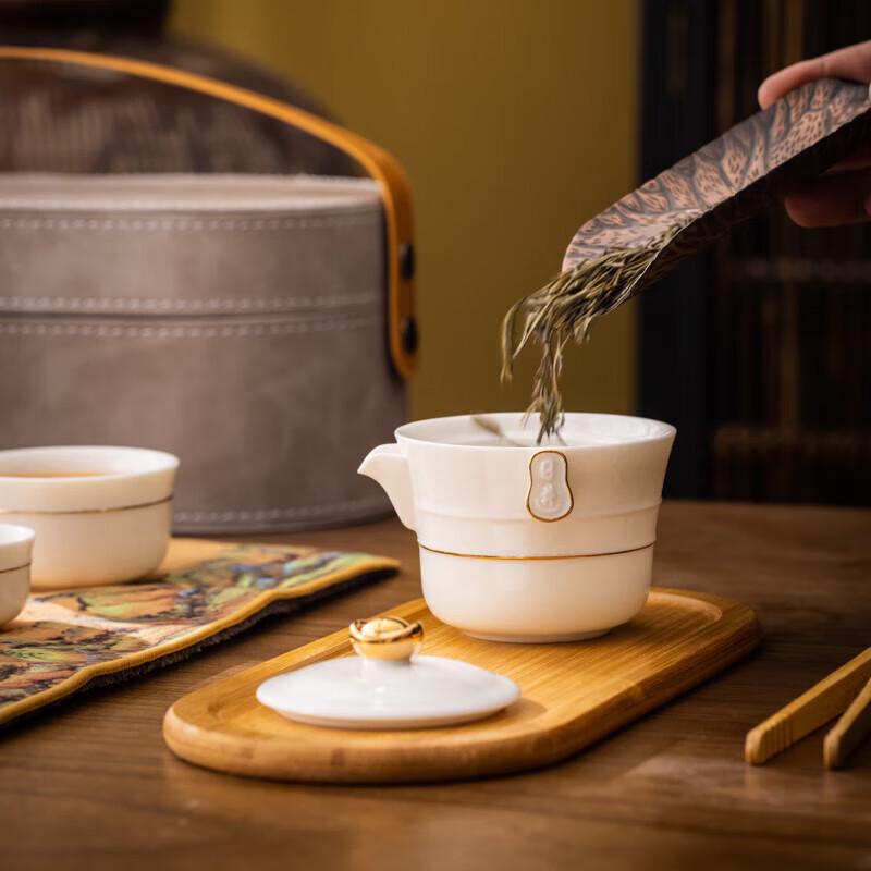 Luxury Portable Travel Tea Set (1 Pot, 3 Cups)