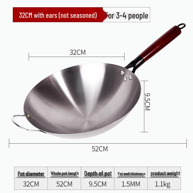 

Вок с круглым дном в старинном стиле: Кованый чугун, Не требует приправы, Сковорода вок с антипригарным покрытием