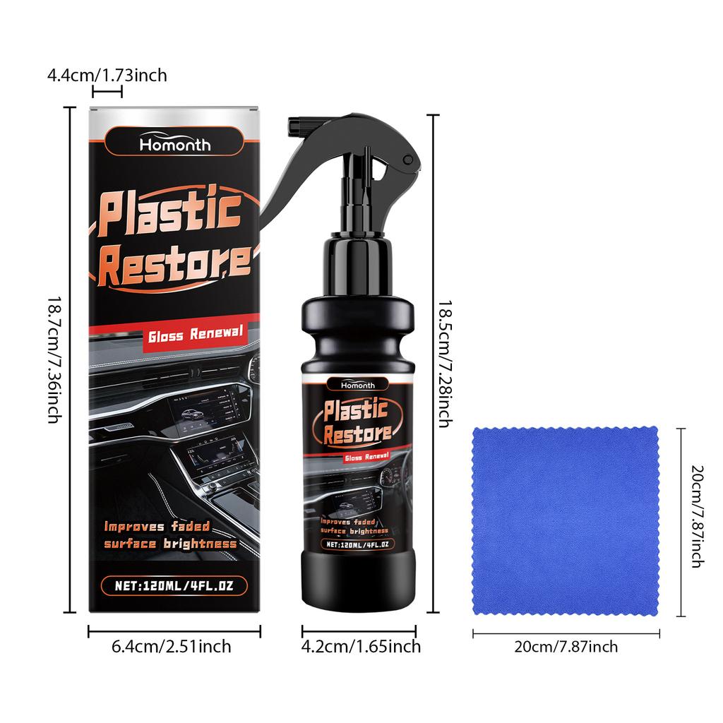 Car Plastic Restorer Back To Black Gloss Leather Panel Repair Car Interior Cleaning Product Car Interior Polishing Coating Agent