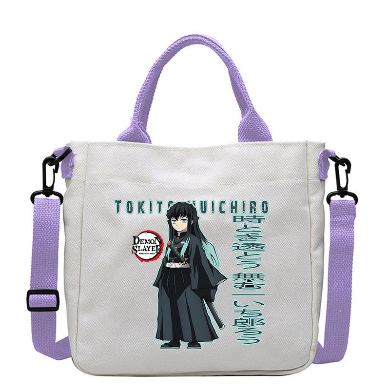 Japan Cartoon comicsTokito Muichiro Demon Slayer Print Canvas Bag Fashionable Everyday Shoulder Bag Crossbody Bag for Women 7555