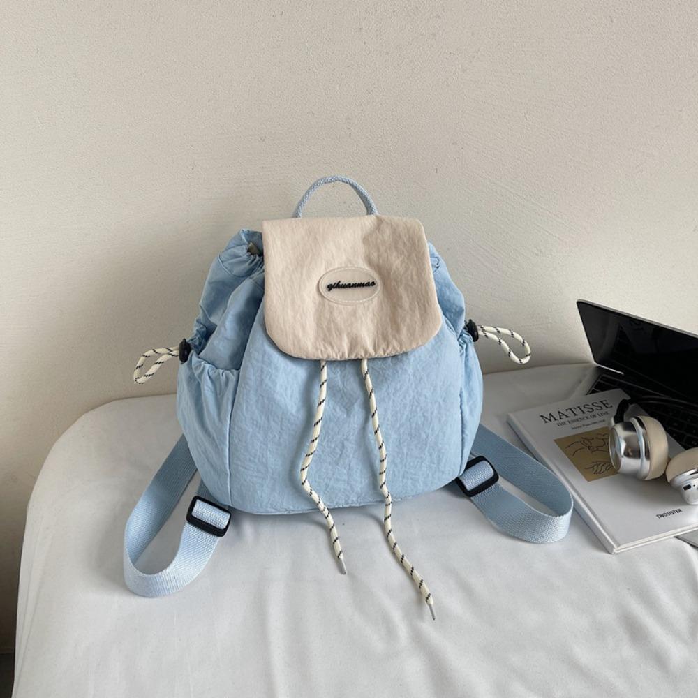 Drawstring Women Nylon Backpack Lightweight Minimalist Commuting Backpack  Travel