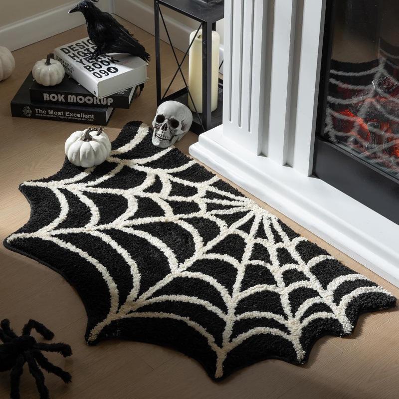 Halloween Non-Slip Velvet Mat: Dirt-Resistant, Water-Absorbent Carpet for Living Rooms and Entrances