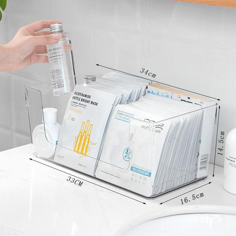 Organizator cosmetic transparent rezistent la praf cu capacitate mare pentru rujuri și produse de îngrijire a pielii