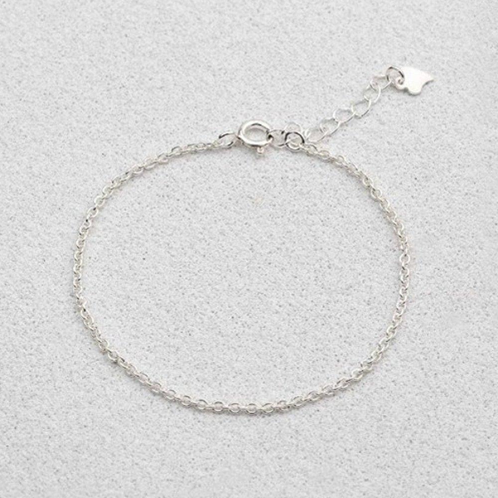[As Little] Silver Chain Bracelet Cable Silver 925 Daily Layered