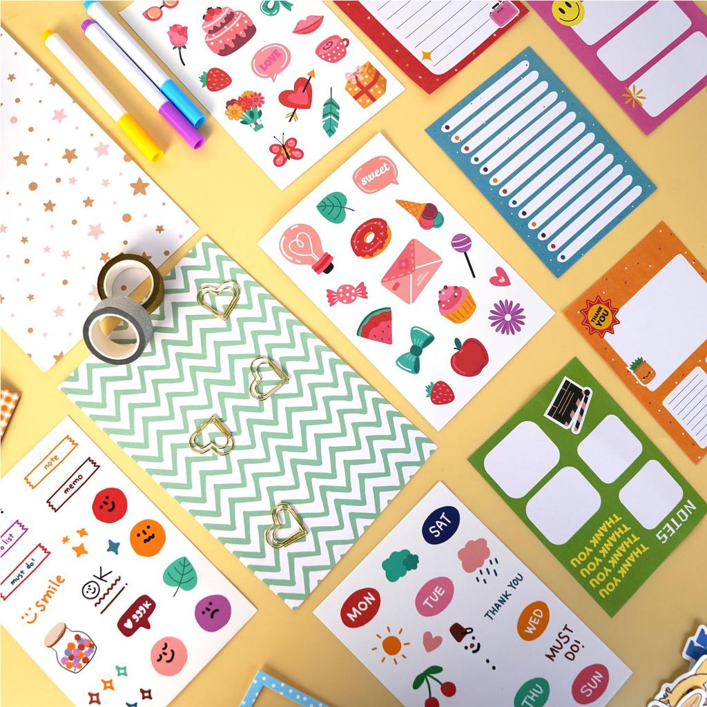 Kinder Notizbuch Set Aufkleber für Mädchen Teenager Geburtstagsgeschenk Tagebuch Journal Scrapbook Planer Schreibwaren Set