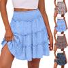 Women's Floral Print High Waist Ruffle Hem Skirt with Built-in Shorts, Casual Summer Outfit
