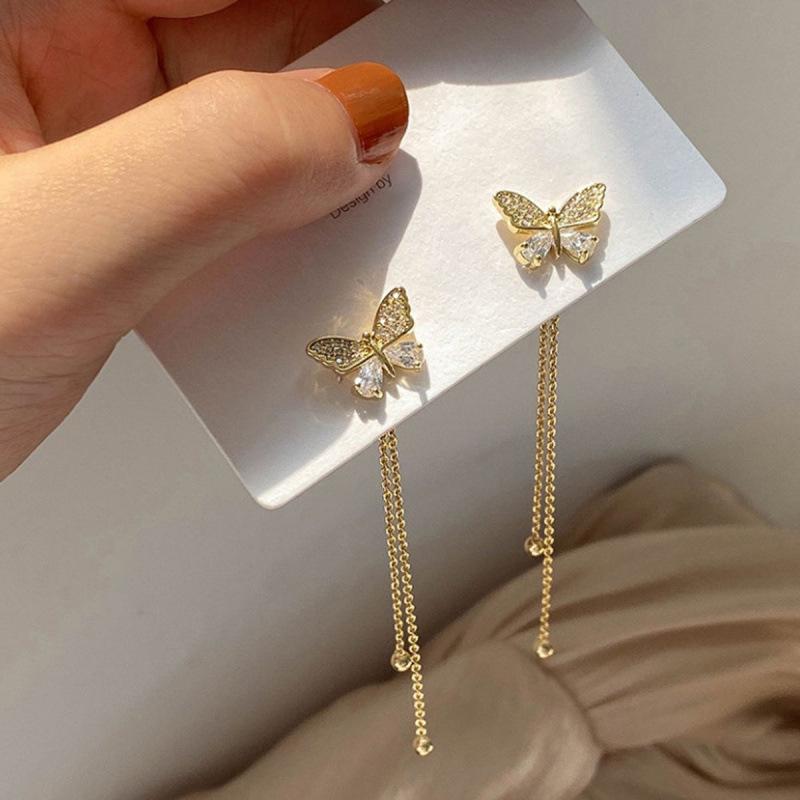 Chic High-End Tassel Butterfly Earrings