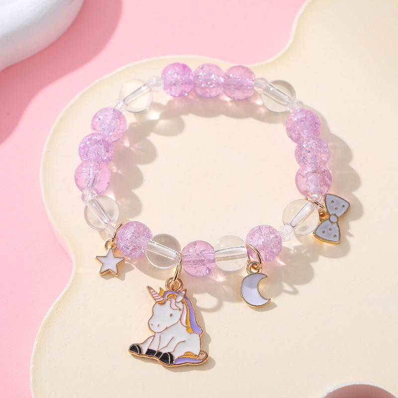 Sanrio Cinnamoroll Crystal Beaded Bracelet - Handmade Cartoon Gift for Female Students, Friends, and Couples.