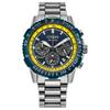 Série Eco-Drive Impermeável 200 Metros Quartzo Solar Pulseira de Aço 40mm Unissex Mostrador Azul CA4667-53L