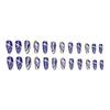 Blue Fake Nails with Colorful Decor Charming Comfortable To Wear Manicure Nails for Women and Girl Nail Salon