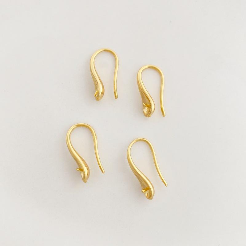 Vergoldete Wassertropfen Ohrhaken-Ohrringe - Hohe Farbbeständigkeit, DIY-Zubehör, Halbfertig.