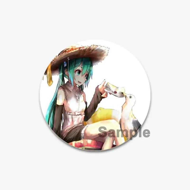 32/44/58mm Cute Cartoon Figure Miku Brooches Cosplay Singer Exquisit Badge for Collar Backpack Hat Accessory Handmade Pin Gift