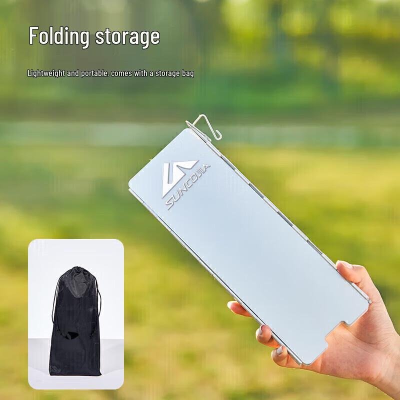 10Pcs Camping Wind Shield for Gas Stove, Foldable Aluminum Wind Screen with Storage Bag