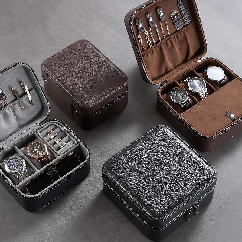 Used [New] ProCase Travel Watch Case, Storage for 2 Watches, Men's, PU Leather, Accessories Organizing, Portable - Black