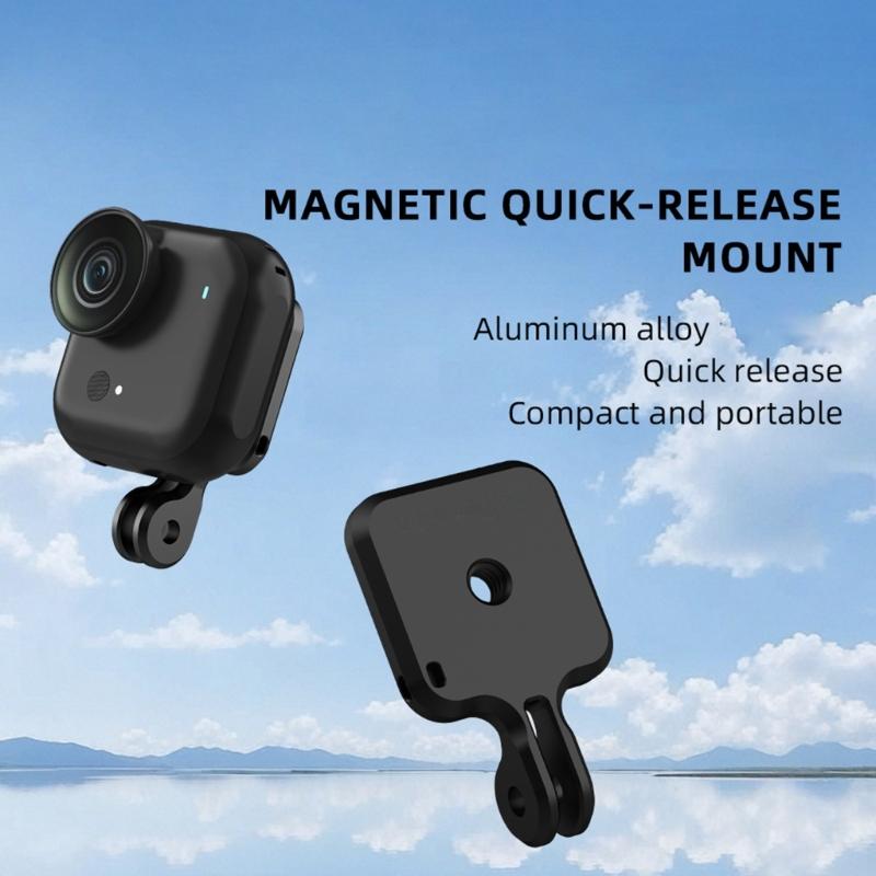 Magnetic Action Camera Holder Double Claws Grip For Helmet Tripods Mounts Rapid Toolless Installation Aluminum Material