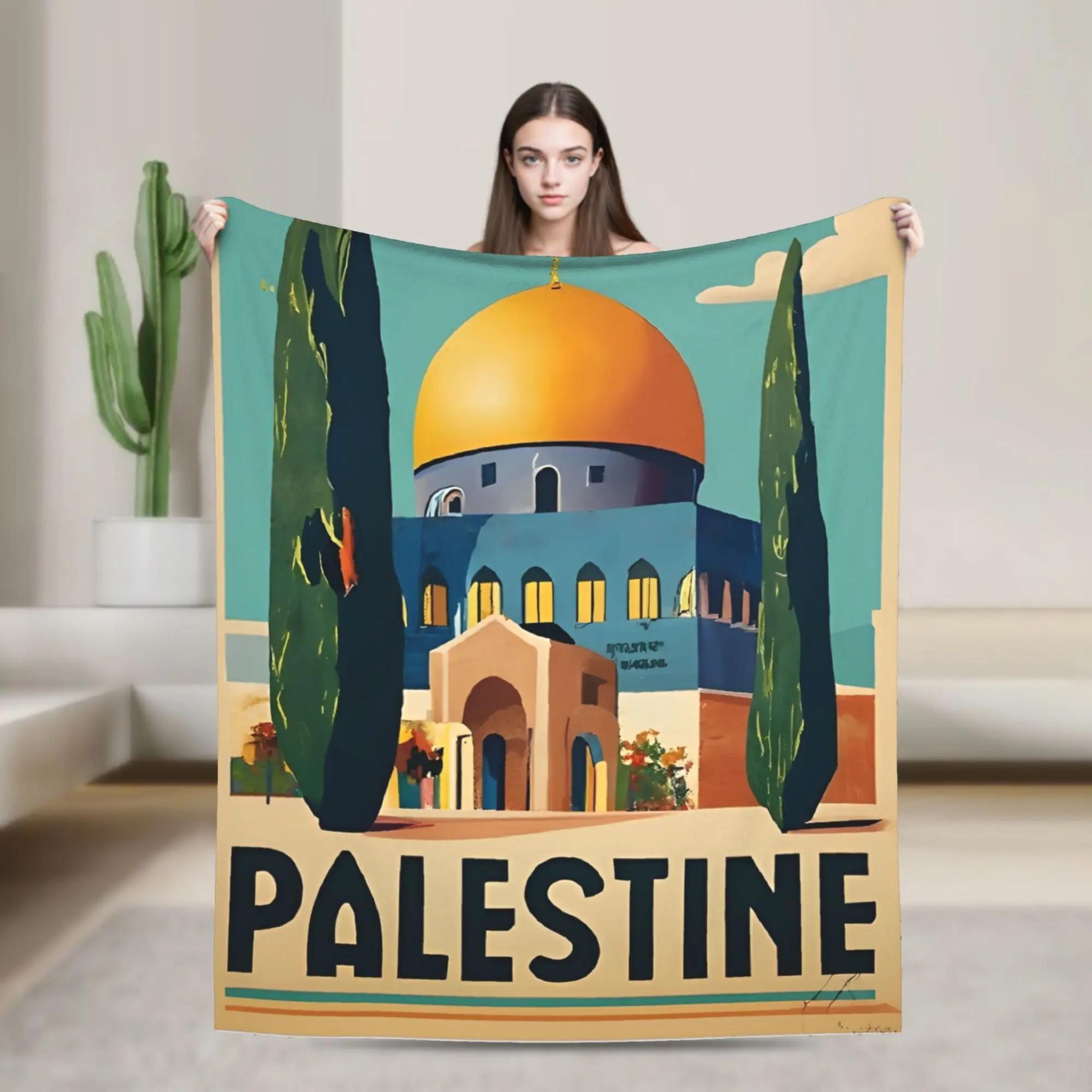 

Palestinian Jerusalem Plush Blanket for Children Soft Flannel Bedding Throw for Chair or Bed Perfect Gift Idea 40x50inch 101x127cm
