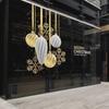 2025 Golden Snowflake Glass Window Sticker for New Year & Christmas Decoration